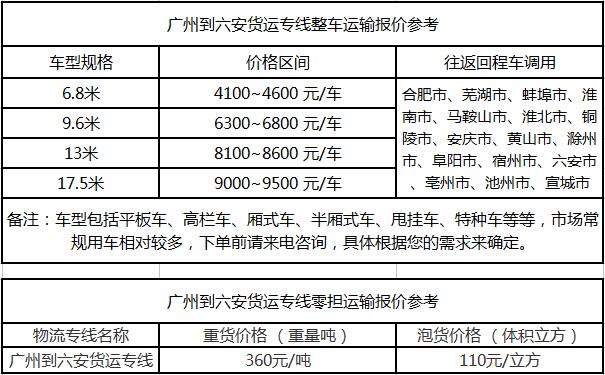 成都到六安物流整车零担价格报价
